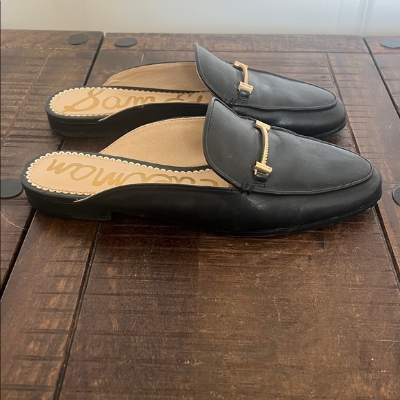 Sam‎ Edelman Linnie Bit Saddle 100% Black Leather Mule Flat Size 7.5 - Picture 4 of 9